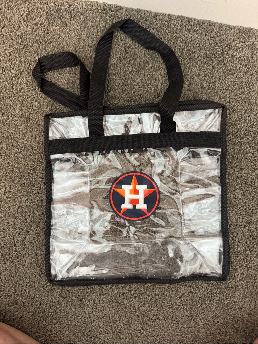 Houston Astros Clear Tote Bag with Black Trim